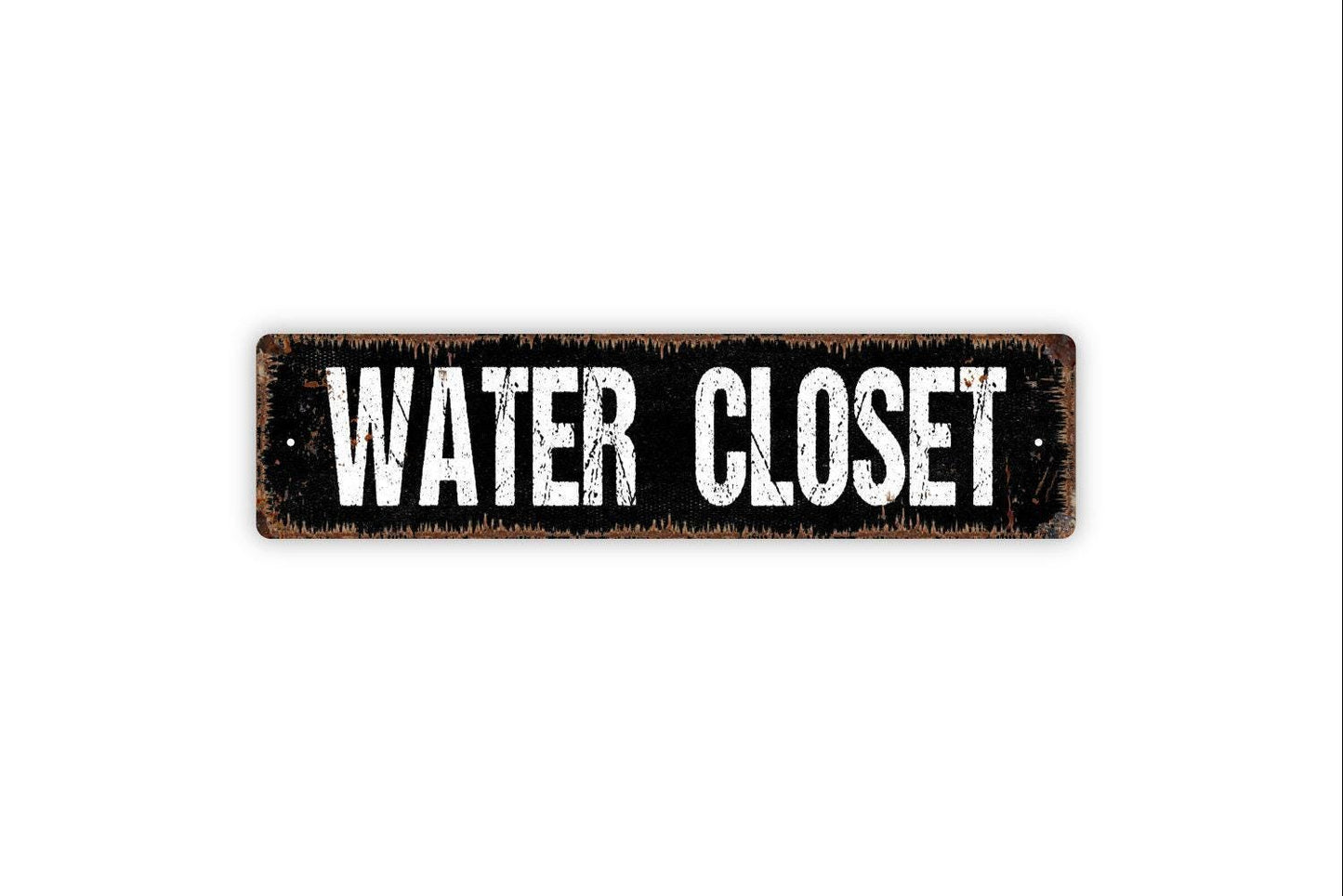 Water Closet Sign - Bathroom Restroom Vinyl Sticker Or  Street Sign or Door Name Plate Plaque