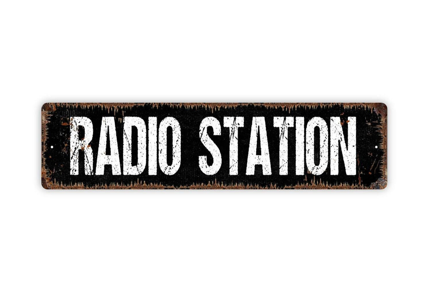 Radio Station Sign - Vinyl Sticker Or  Metal Street Sign or Door Name Plate Plaque