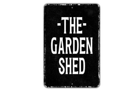The Garden Shed Sign Metal Wall Art or Vinyl Sticker for Backyard, Tool Shed, Greenhouse, Workshop, Outdoor Storage, Rustic Farmhouse Decor
