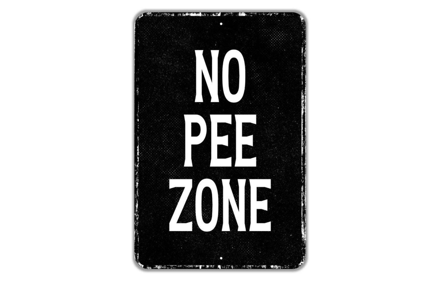 No Pee Zone Sign Metal Wall Art or Vinyl Sticker for Yard, Lawn, Garden, Fence, Porch, Funny Dog Pet Reminder, Outdoor Humor Wall Decor