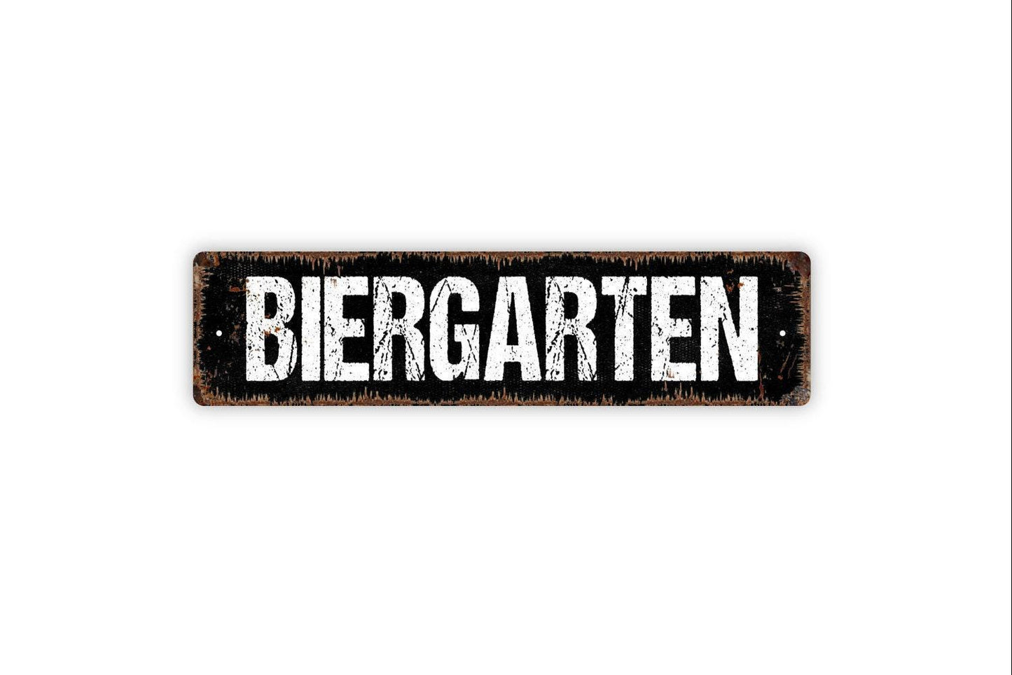 Biergarten Sign - Funny Pantry Kitchen Vinyl Sticker Or  Custom Metal Street Sign or Door Name Plate Plaque
