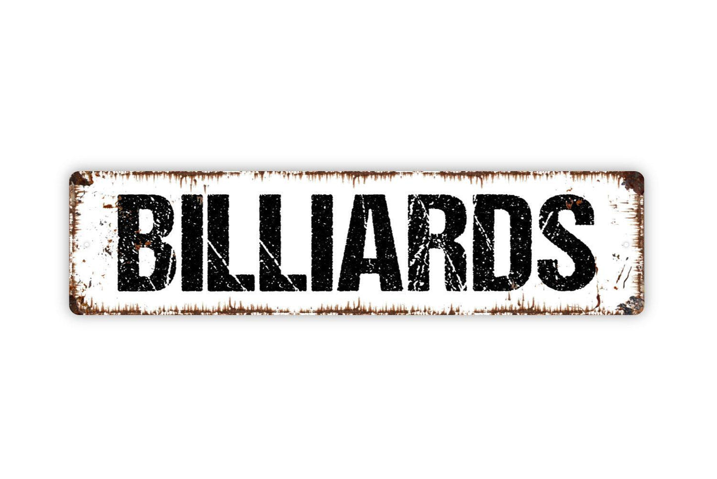 Billiards Metal Sign, Vinyl Sticker Or  Street Sign or Door Name Plate Plaque