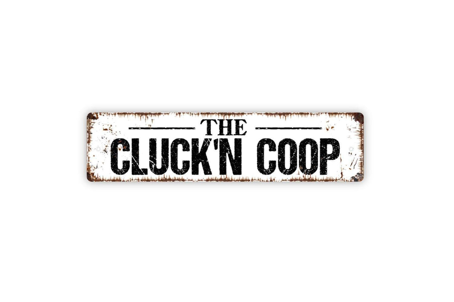 The Cluck'n Coop Sign - Chicken Coop Hen House Vinyl Sticker Or  Street Metal Sign or Door Name Plate Plaque