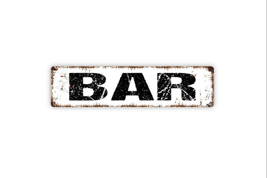 Bar Sign | Pub, Tavern, or Man Cave Wall Décor | Rustic Home Bar, Game Room, or Garage Metal Sign or Vinyl Sticker Gift for Drinkers