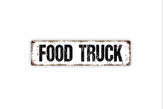 Food Truck Sign - Hot Food Service Eat Lunch Burgers Tacos BBQ Vinyl Sticker Or  Metal Street Sign or Door Name Plate Plaque
