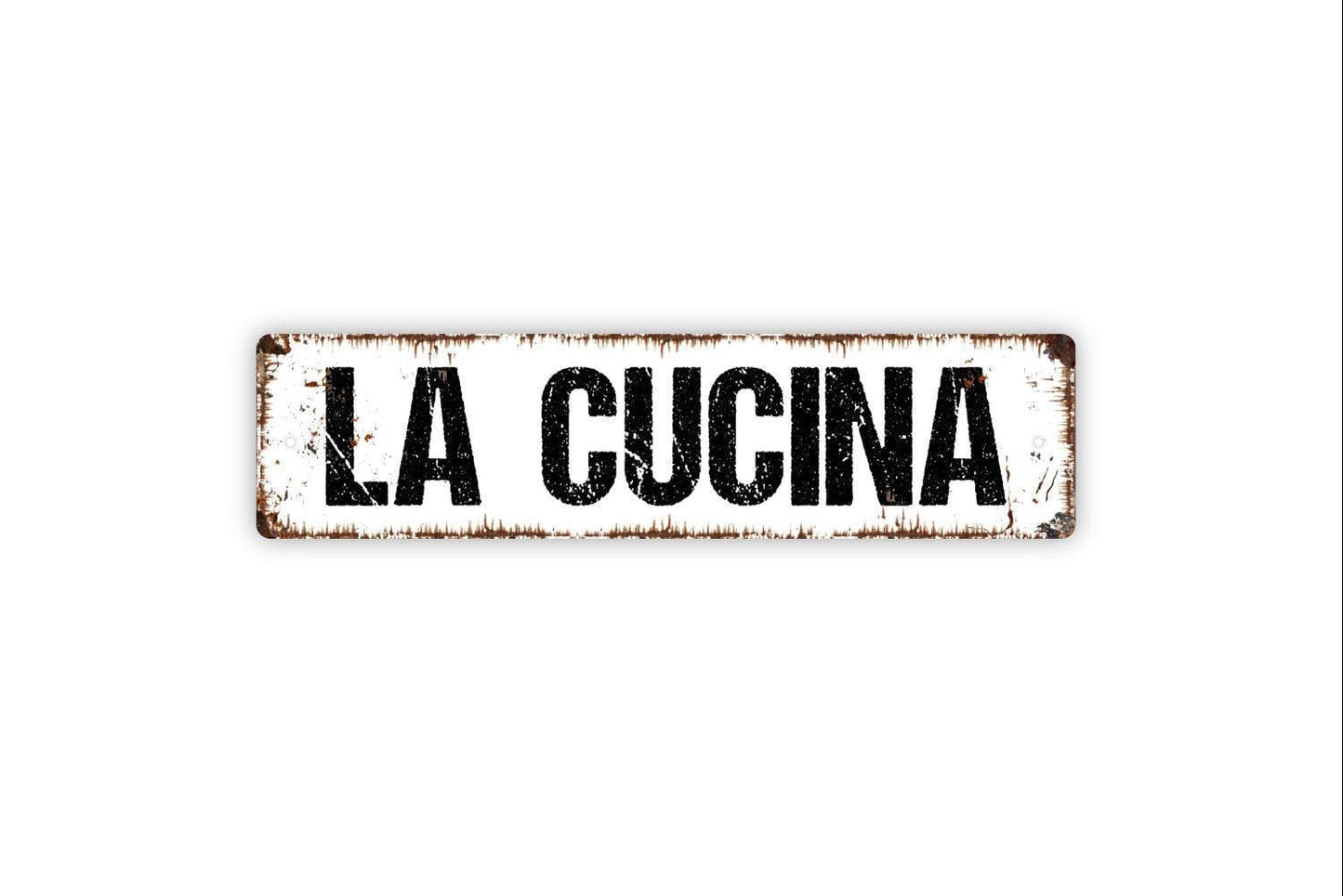 La Cucina Sign - Italian Cooking Chef Kitchen Pantry Vinyl Sticker Or  Street Metal Sign or Door Name Plate Plaque