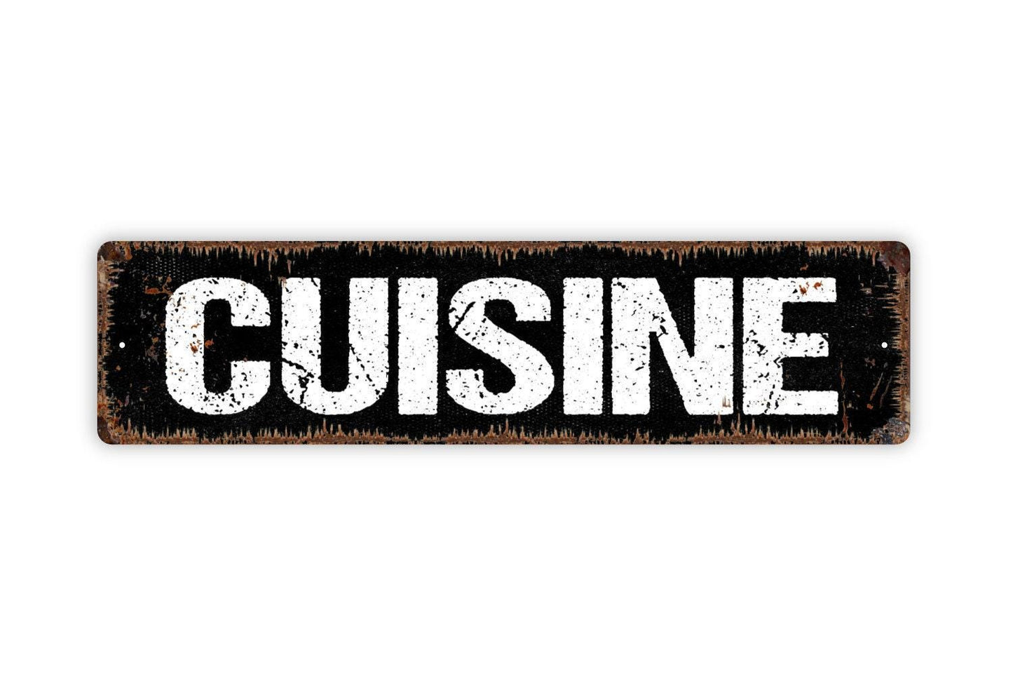 Cuisine Sign - Vinyl Sticker Or  Metal Street Sign or Door Name Plate Plaque