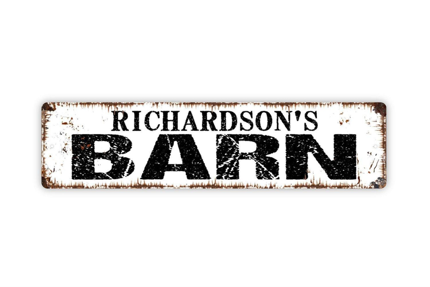 Personalized Barn Sign | Custom Rustic Farmhouse Decor | Metal Sign or Vinyl Sticker for Barn Yard Farm Stable Country Home
