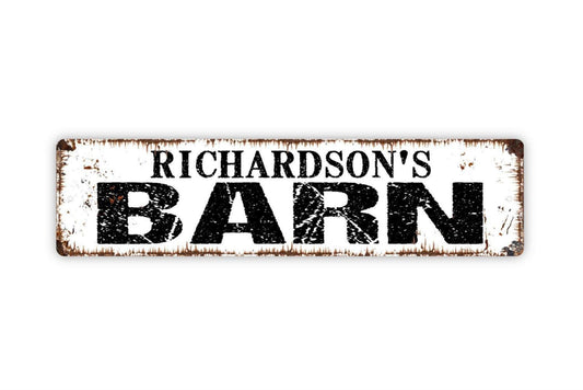 Personalized Barn Sign | Custom Rustic Farmhouse Decor | Metal Sign or Vinyl Sticker for Barn Yard Farm Stable Country Home