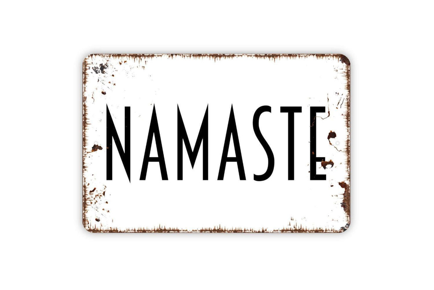 Namaste Sign, Metal Sign, Farmhouse Contemporary Modern Wall Metal Sign
