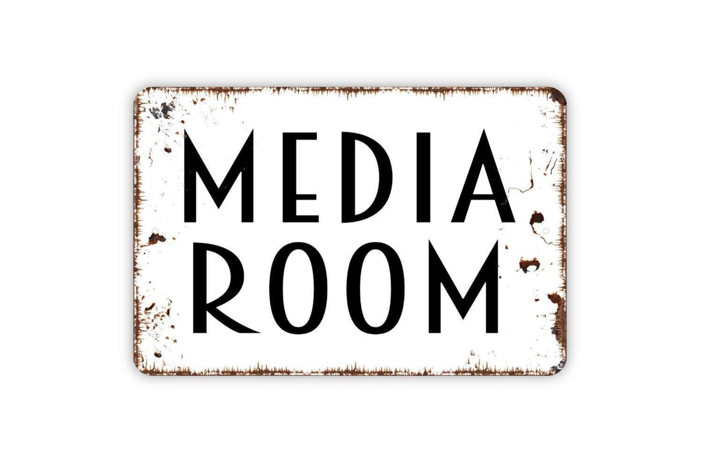 Media Room Sign | Home Theater Movie Cinema Wall Decor | Metal Sign or Vinyl Sticker for Basement Living Room Entertainment