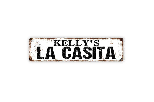Personalized La Casita Sign, Custom Metal Sign, Vinyl Sticker Or  Street Sign or Door Name Plate Plaque