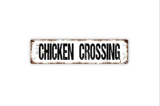 Chicken Crossing Sign - Funny Farm Fresh Butt Nuggets Eggs Hen Rooster Vinyl Sticker Or  Street Metal Sign or Door Name Plate Plaque