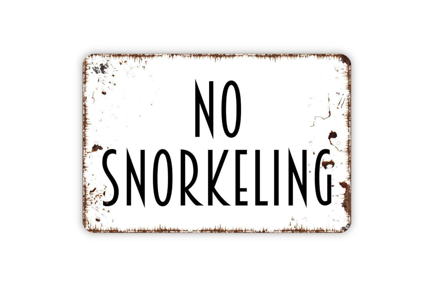 No Snorkeling Sign - Metal Indoor or Outdoor Wall Art