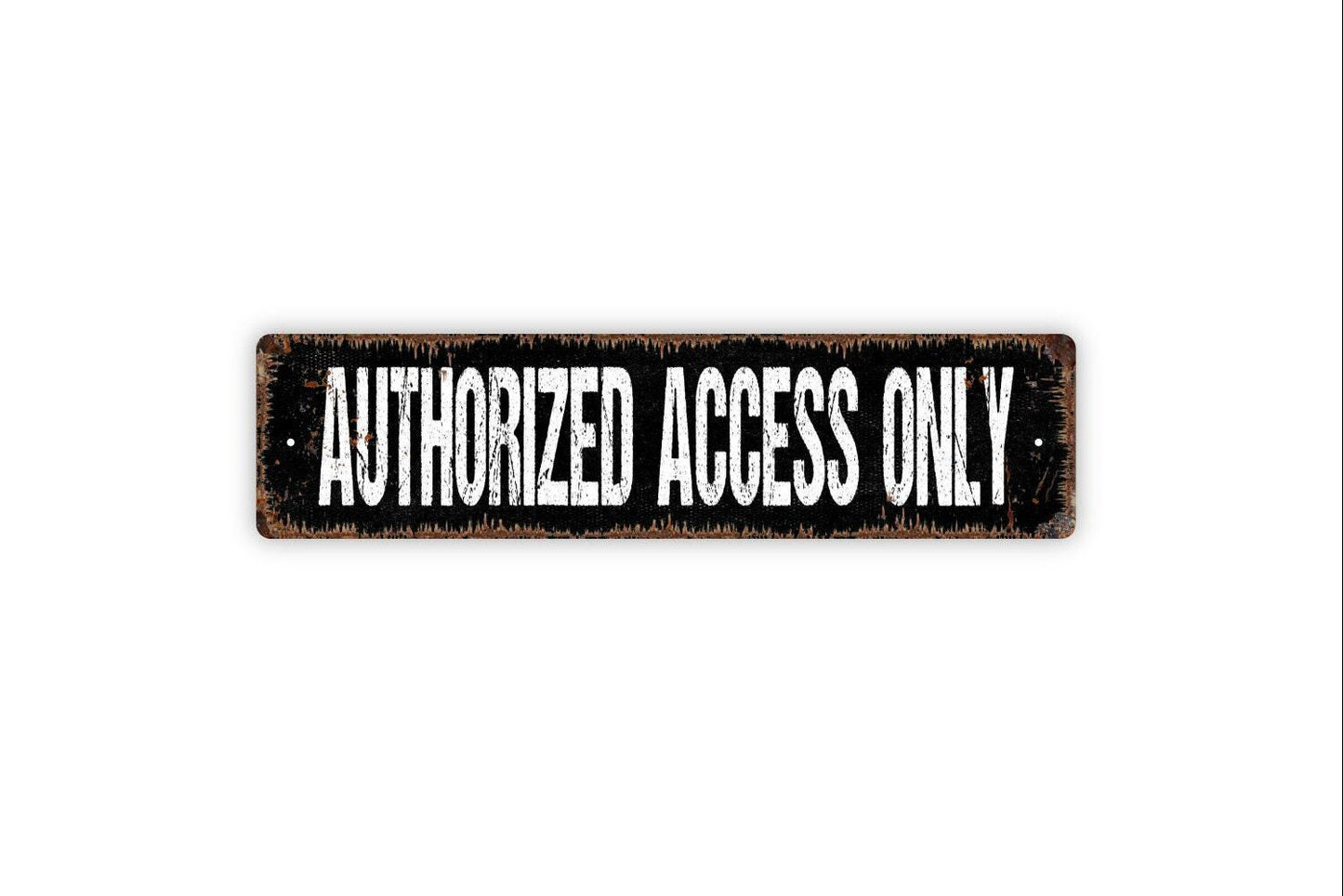 Authorized Access Only Sign - Personnel Only Owners Area No Entry Restricted Vinyl Sticker Or  Street Metal Sign or Door Name Plate Plaque