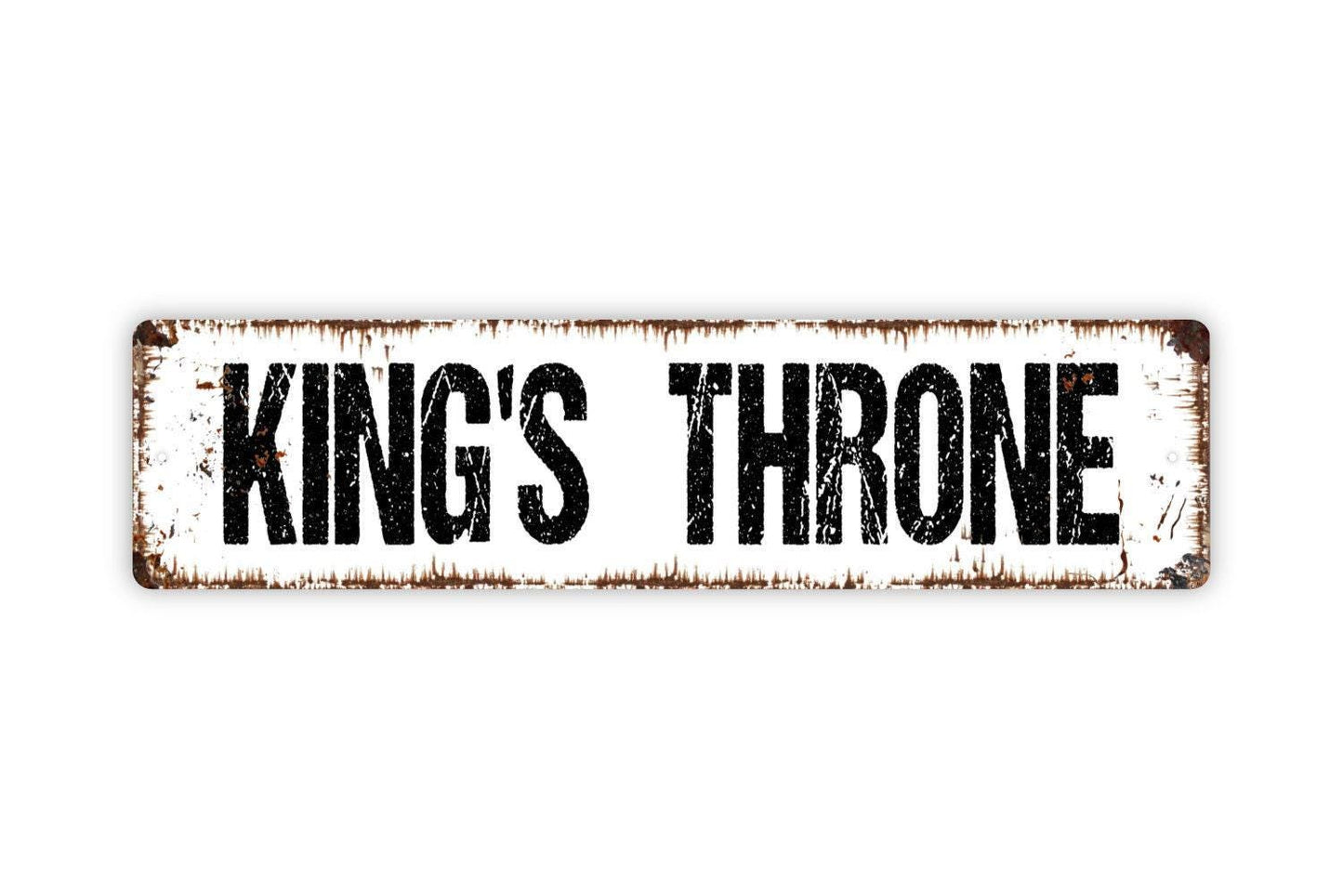 King's Throne Sign - Bathroom Over The Toilet Funny Restroom Vinyl Sticker Or  Street Metal Sign or Door Name Plate Plaque