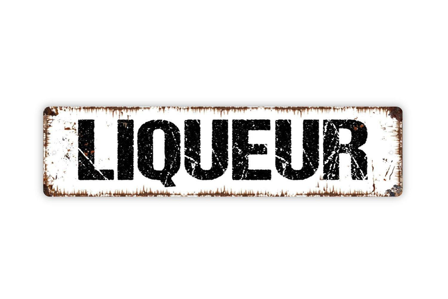 Liqueur Sign - Bar Alcohol Liquor Vinyl Sticker Or  Street Metal Sign or Door Name Plate Plaque