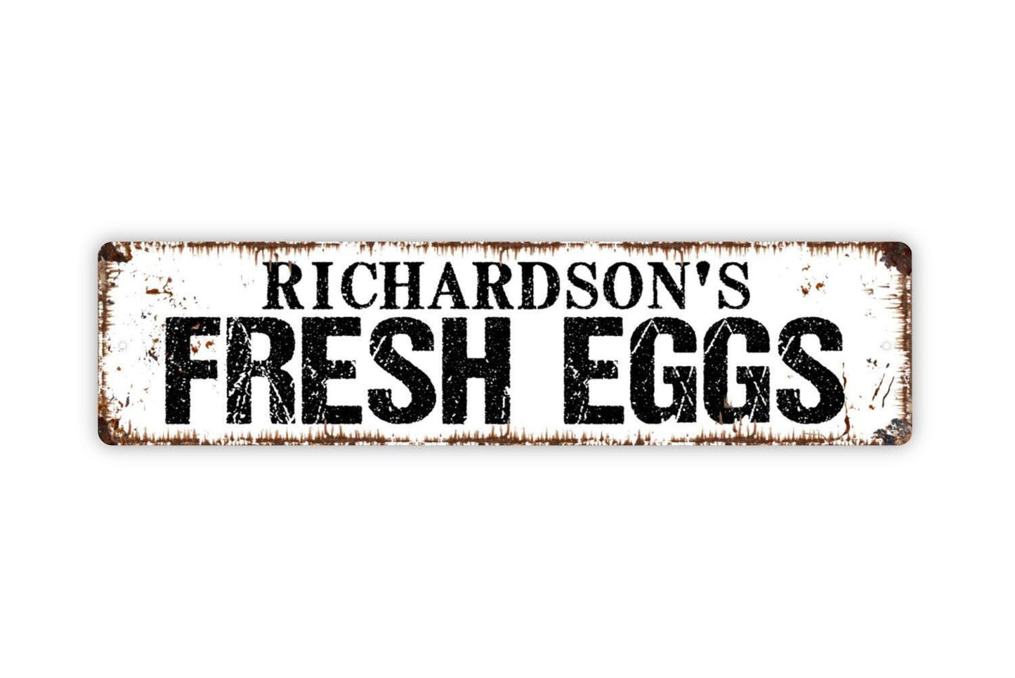 Personalized Fresh Eggs Sign, Custom Metal Sign, Vinyl Sticker Or  Street Sign or Door Name Plate Plaque