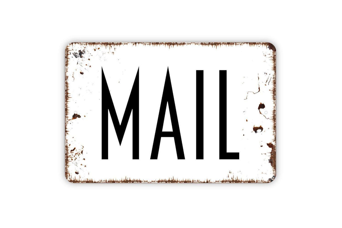 Mail Sign Metal or Vinyl Sticker | Rustic Farmhouse Mailbox Sign | Entryway Decor | Post Office Sign | Country Home Sticker | Mail Room