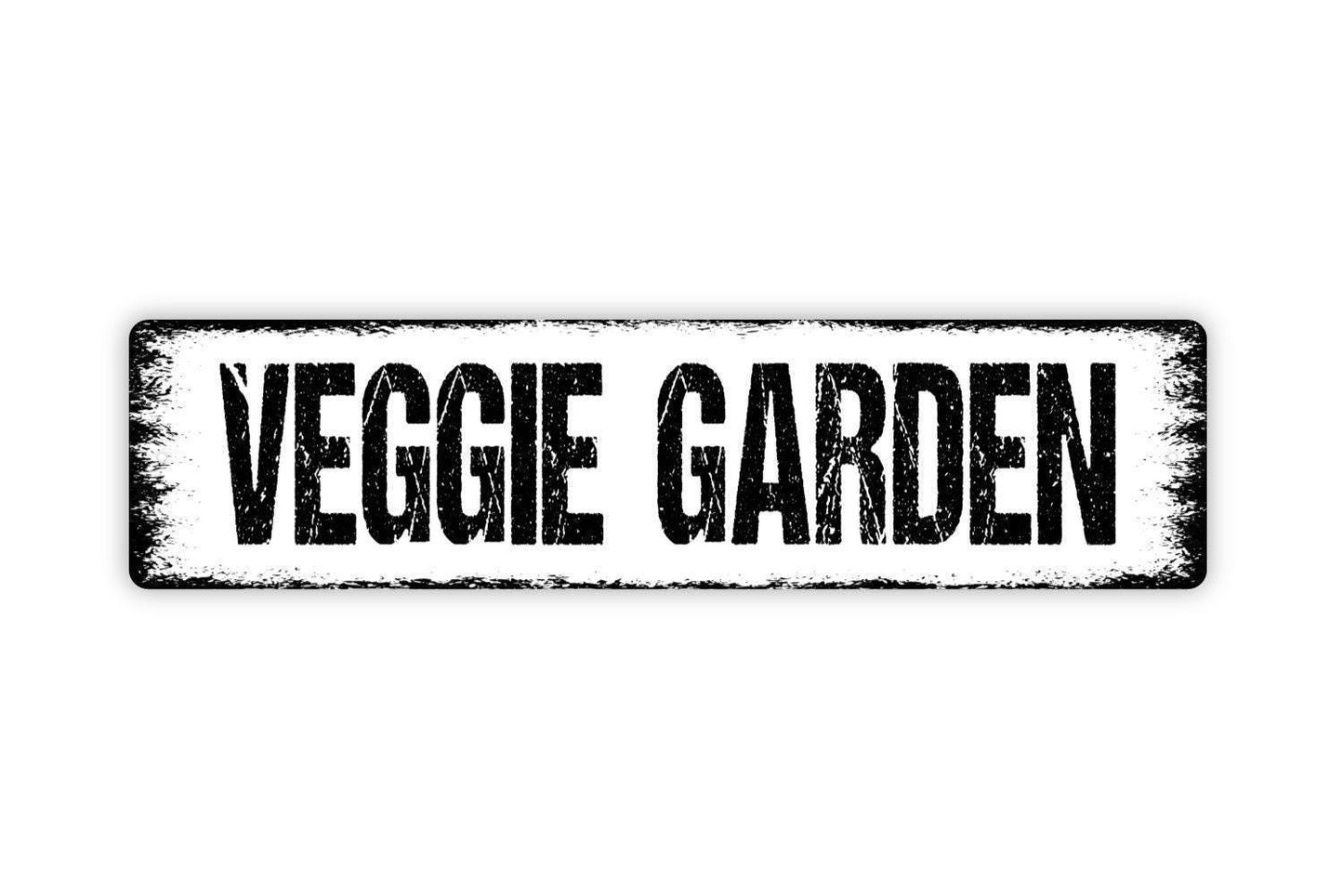 Veggie Garden Sign - Vegetables Garden Marker Produce Farmers Market Vinyl Sticker Or  Street Metal Sign or Door Name Plate Plaque