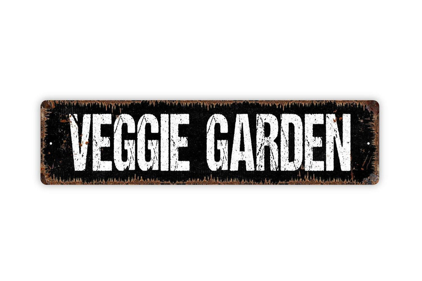 Veggie Garden Sign - Vegetables Garden Marker Produce Farmers Market Vinyl Sticker Or  Street Metal Sign or Door Name Plate Plaque