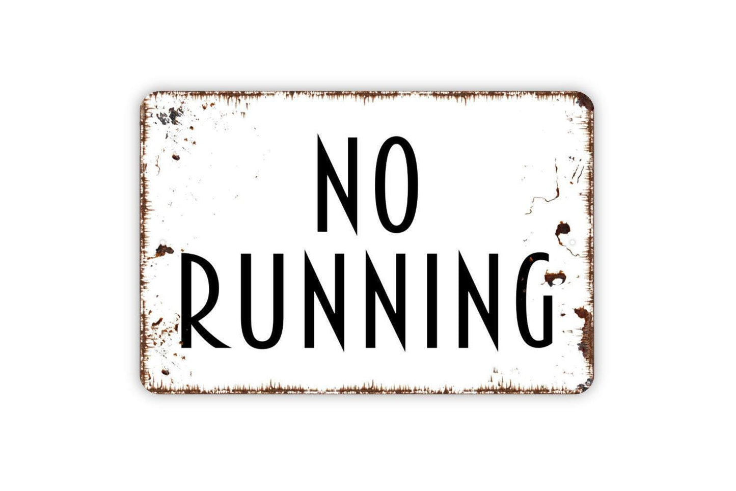 No Running Sign | Safety Rules Sign | Pool Gym School Playground Sign | Caution Wall Sign | Metal Sign or Vinyl Sticker