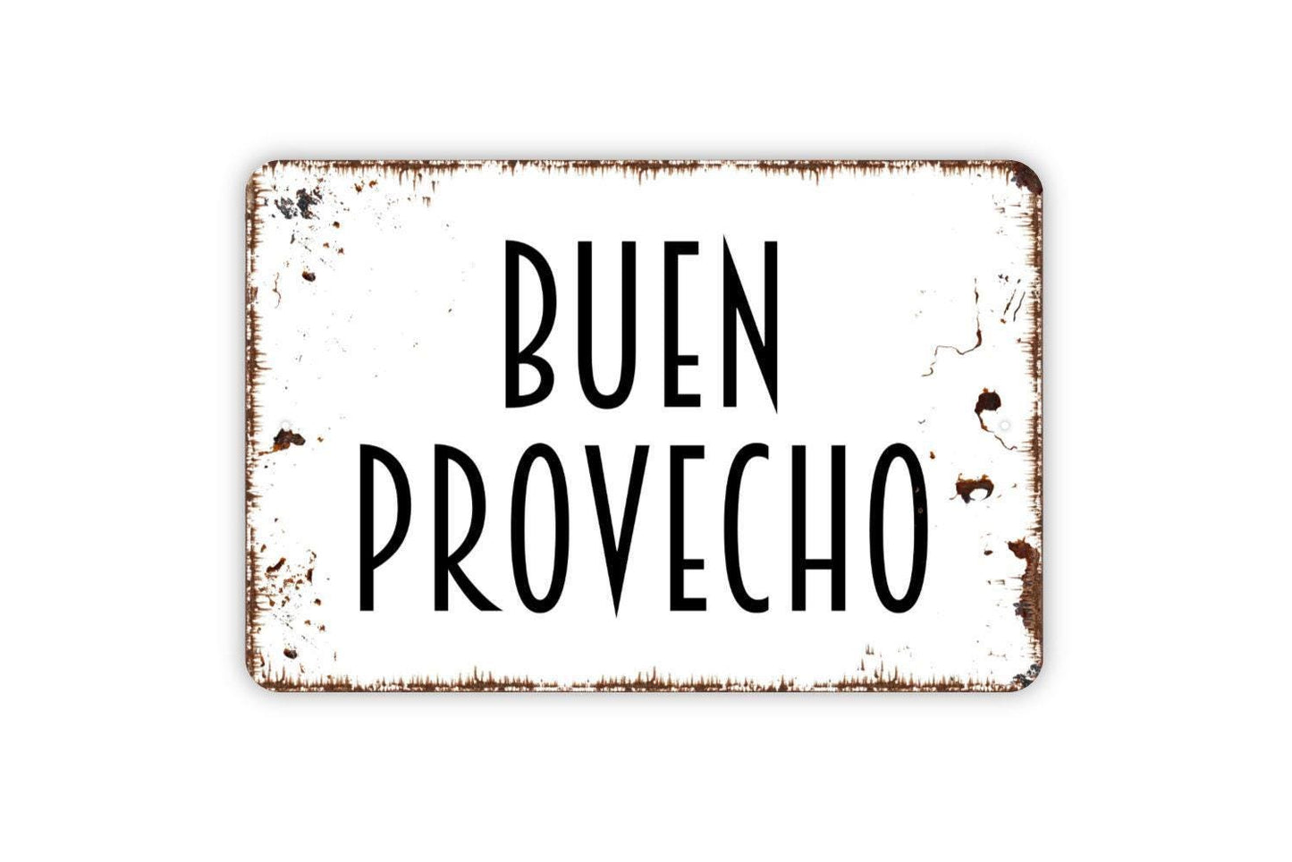 Buen Provecho Sign, Metal Sign, Farmhouse Contemporary Modern Wall Metal Sign