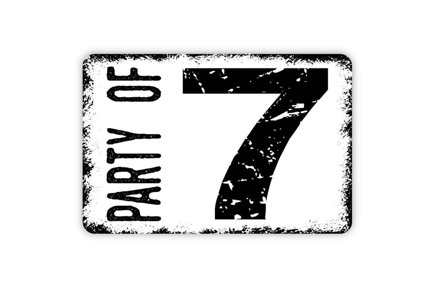 Personalized Party Of Sign | Custom Family Number Sign | Rustic Farmhouse Wall Decor | Metal Sign or Vinyl Sticker | Entryway Home Sign