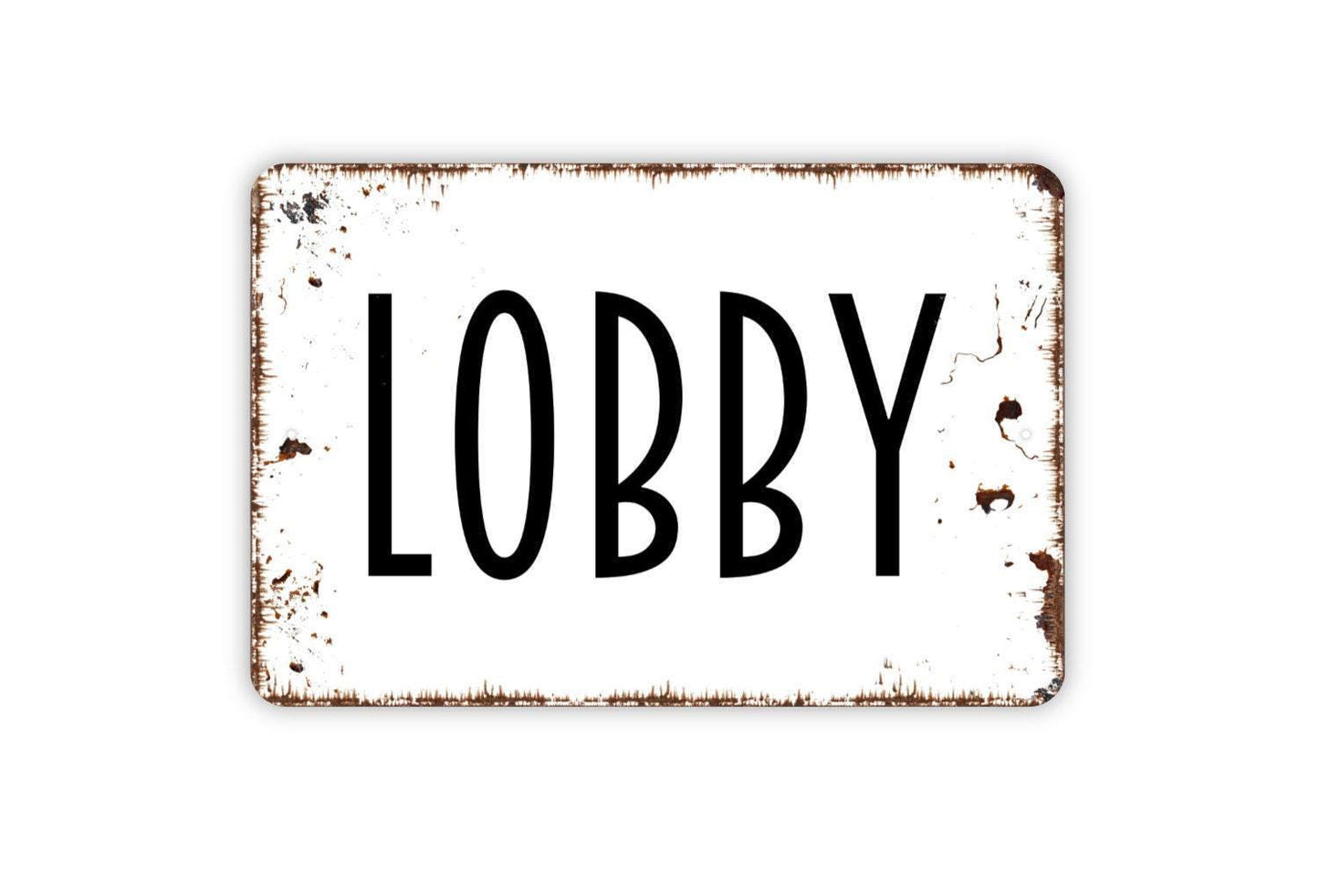 Lobby Sign | Business Office Reception Area Decor | Metal Sign or Vinyl Sticker for Hotel School Clinic Store Waiting Room