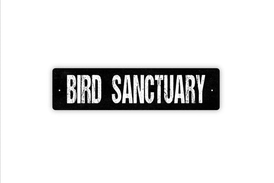 Bird Sanctuary Sign - Apiary Bird Feeder Nest Birdhouse Garden Vinyl Sticker Or  Street Metal Sign or Door Name Plate Plaque