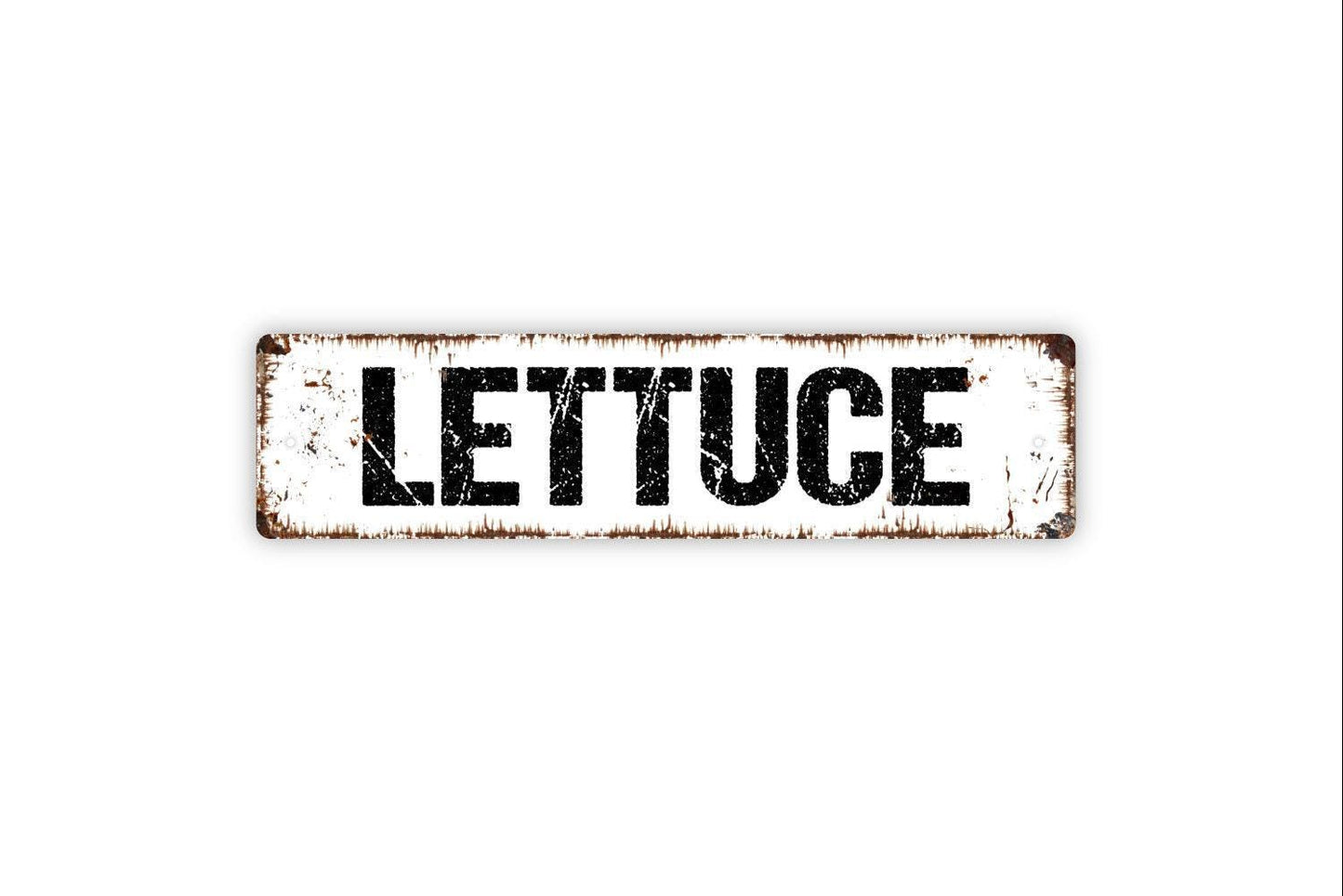 Lettuce Sign - Vegetables Garden Marker Produce Farmers Market Vinyl Sticker Or  Street Metal Sign or Door Name Plate Plaque