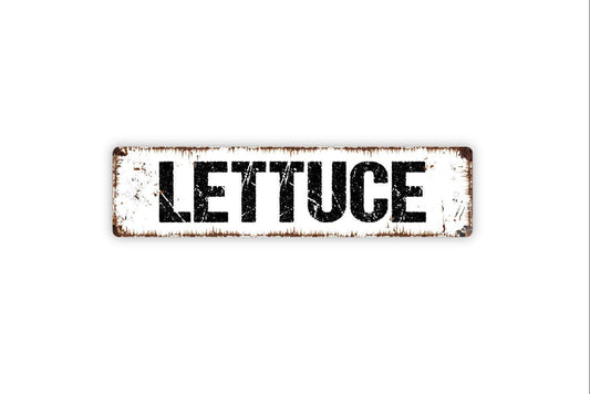 Lettuce Sign - Vegetables Garden Marker Produce Farmers Market Vinyl Sticker Or  Street Metal Sign or Door Name Plate Plaque