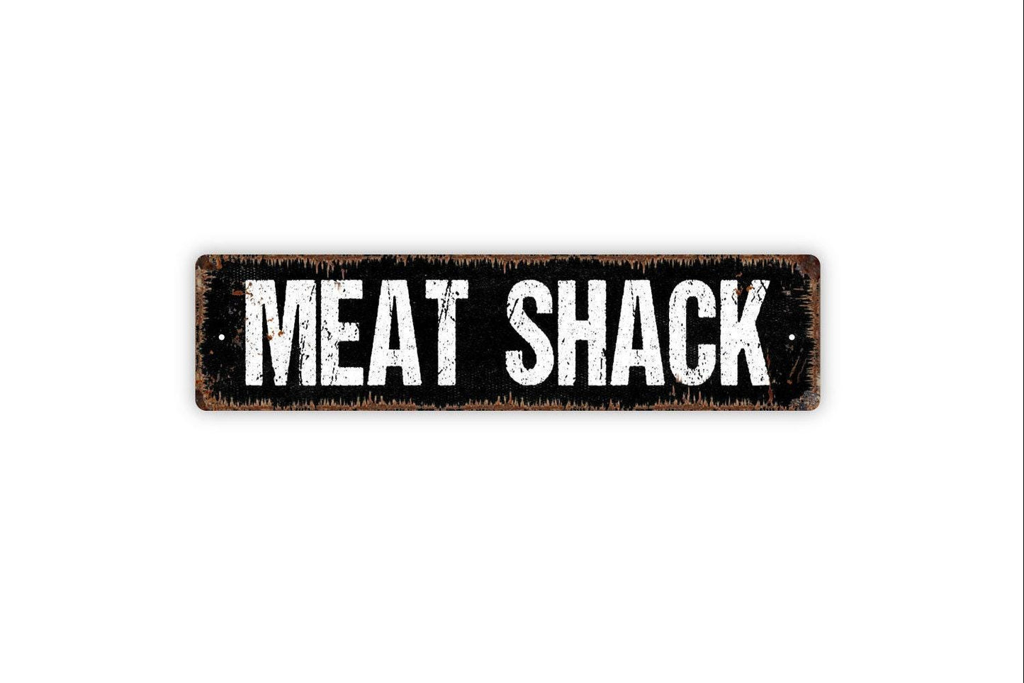 Meat Shack Sign - Kitchen Pantry Backyard Grill Smoke Pit Smoker Vinyl Sticker Or  Street Metal Sign or Door Name Plate Plaque
