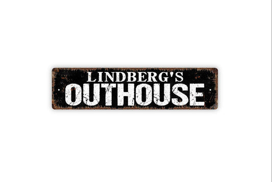 Personalized Outhouse Sign, Custom Metal Sign, Vinyl Sticker Or  Street Sign or Door Name Plate Plaque