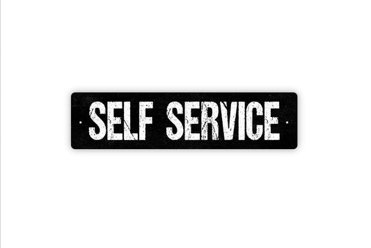 Self Service Sign - Buffet Kitchen Pantry Coffee Guests Bed And Breakfast Vinyl Sticker Or  Street Metal Sign or Door Name Plate Plaque