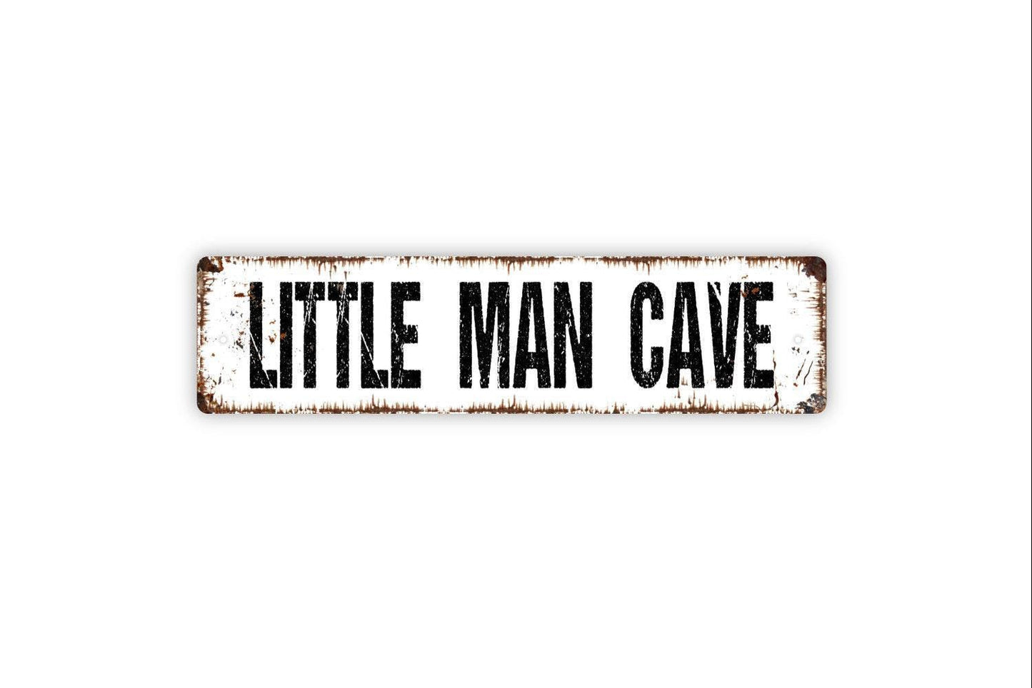 Little Man Cave Sign - Caution Kids Playing Toy Room Clubhouse Boy's Room Vinyl Sticker Or  Street Metal Sign or Door Name Plate Plaque