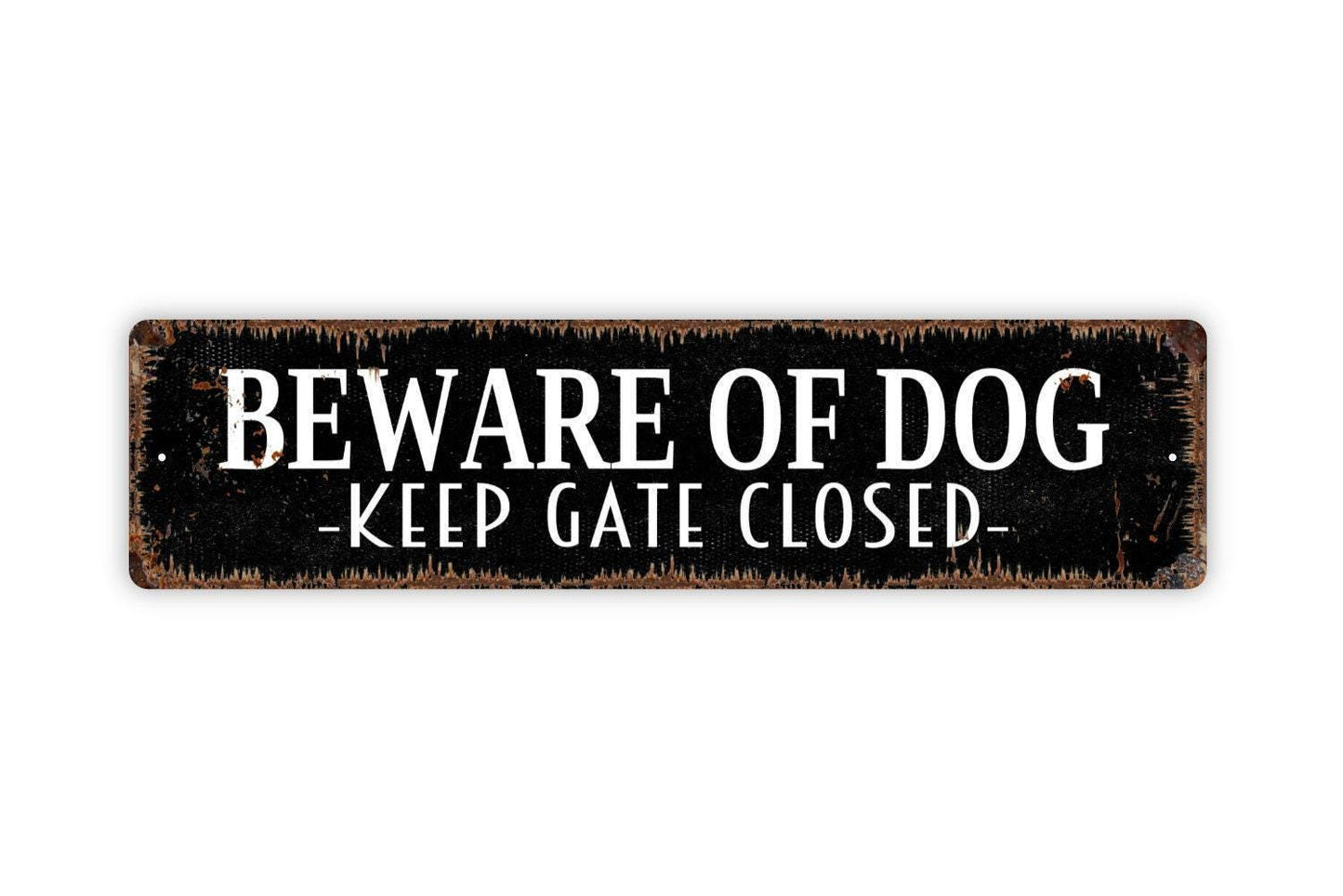 Beware Of Dog Keep Gate Closed Sign | Dog Warning Security Sign | Metal Sign or Vinyl Sticker for Yard Fence Home Property