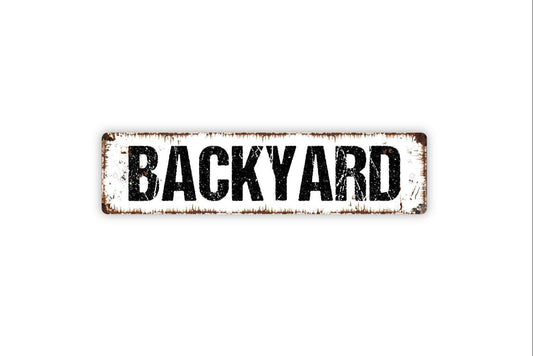 Backyard Sign - Playground Kids Children Paradise Garden Flowers Vinyl Sticker Or  Street Metal Sign or Door Name Plate Plaque