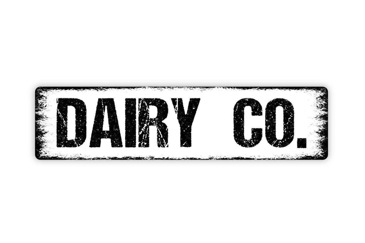 Dairy Company Sign - Farm Farmer Farmhouse Cow Cattle Milk Farm Fresh Vinyl Sticker Or  Street Metal Sign or Door Name Plate Plaque
