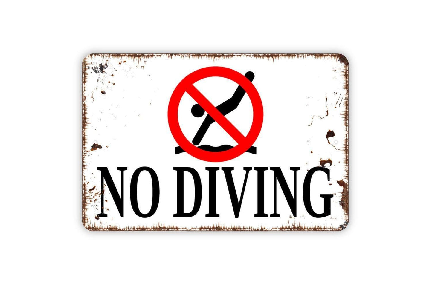 No Diving Sign - Swimming Pool Metal Art