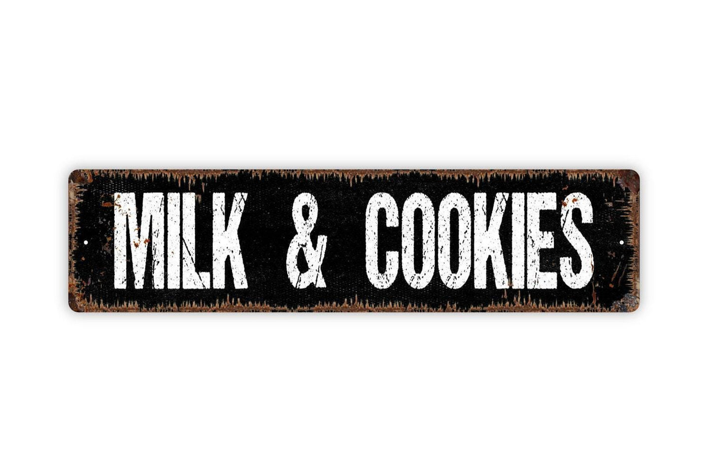 Milk and Cookies Sign - Vinyl Sticker Or  Metal Street Sign or Door Name Plate Plaque