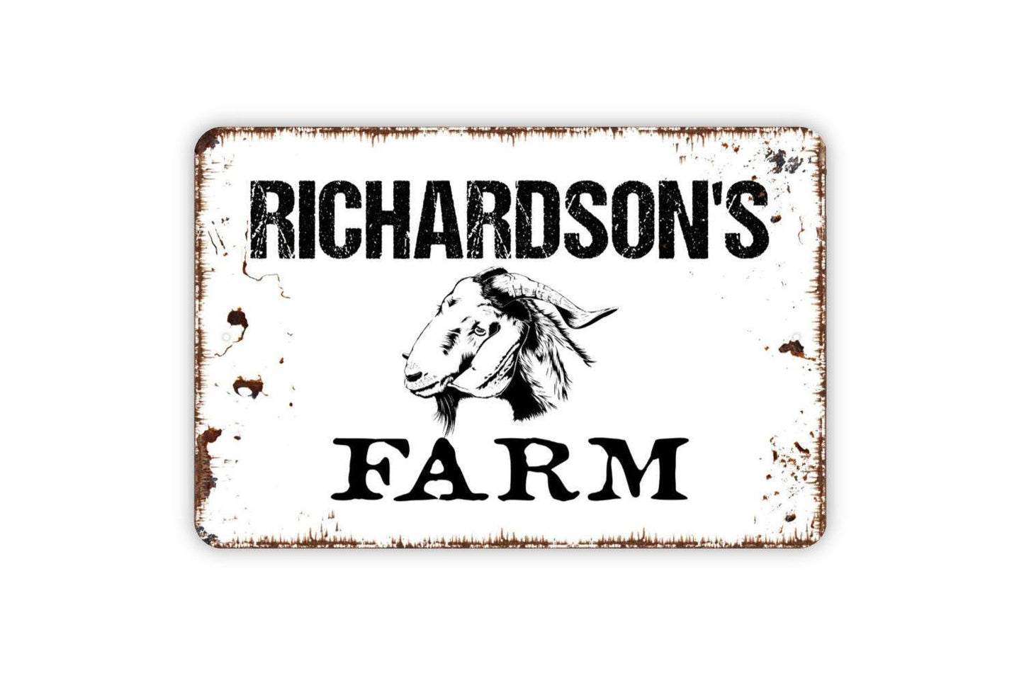 Personalized Goat Farm Sign - Custom Metal Wall Art
