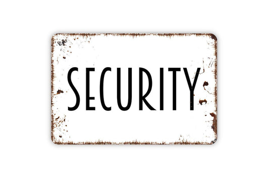 Security Sign | Property Safety Warning Wall Decor | Metal Sign or Vinyl Sticker for Home Business Fence Gate Yard
