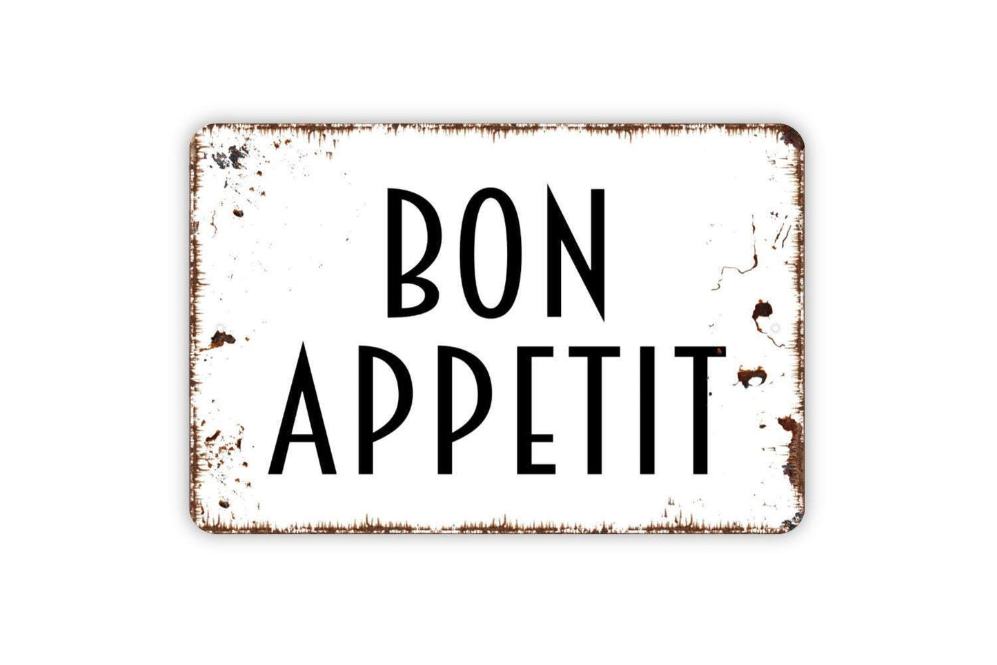 Bon Appetit Sign | French Kitchen Dining Room Wall Decor | Metal Sign or Vinyl Sticker for Restaurant Cafe Bistro Home