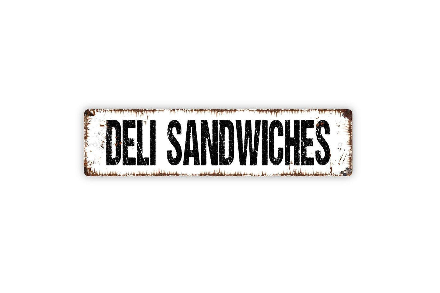 Deli Sandwiches Sign | Rustic Restaurant or Kitchen Wall Sign for Café, Diner, or Food Truck | Metal Sign or Vinyl Sticker | Sub Sandwich