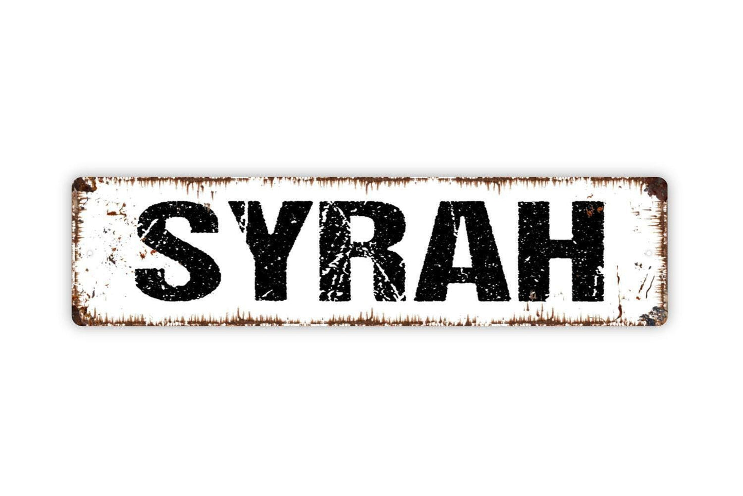 Syrah Sign - Red Grapes Wine Winery Vinyl Sticker Or  Street Metal Sign or Door Name Plate Plaque