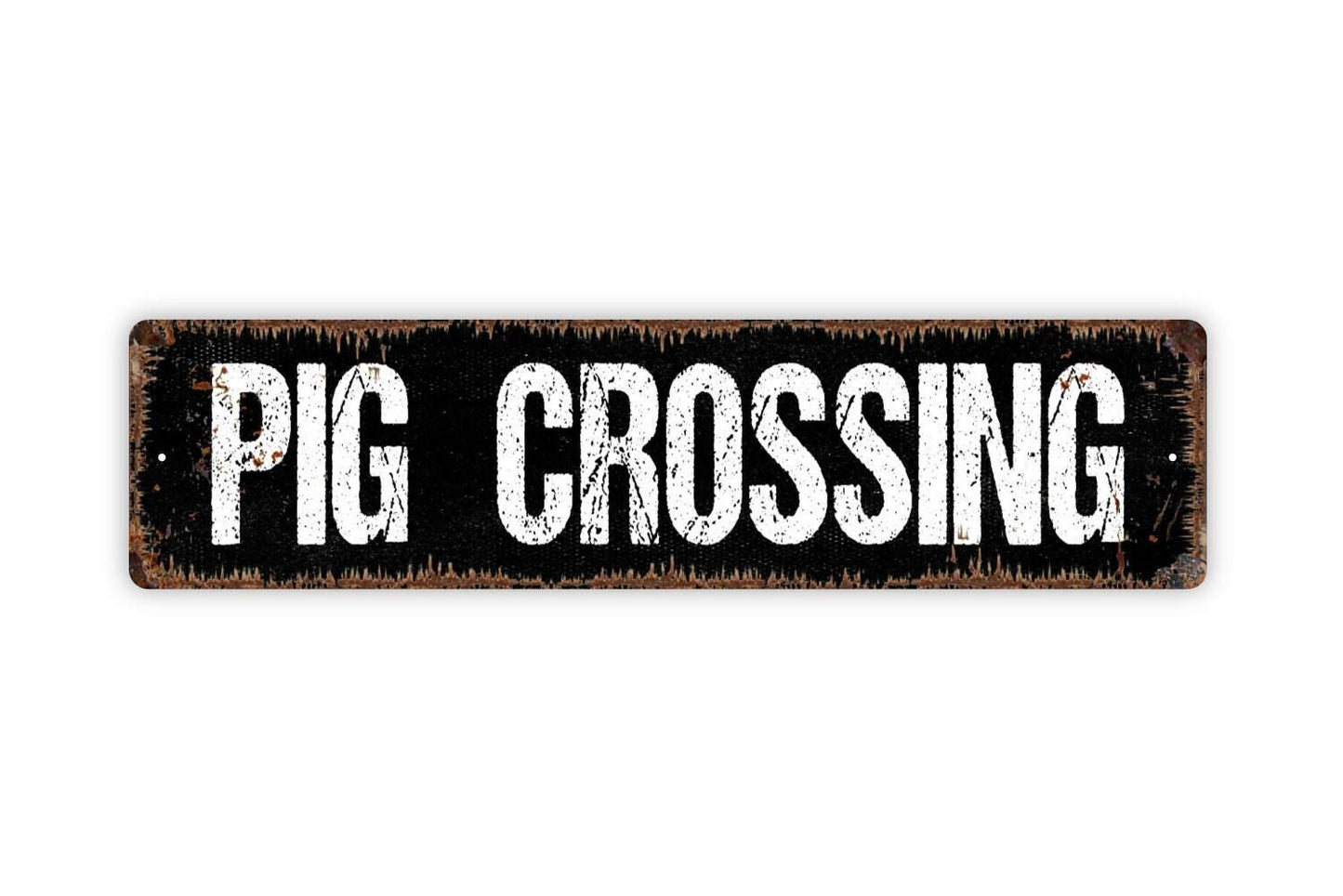 Pig Crossing Sign - Farm Hog Ranch Farmer Farmhouse Rancher Vinyl Sticker Or  Street Metal Sign or Door Name Plate Plaque