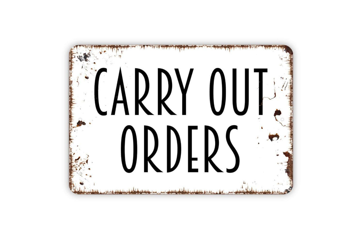 Carry Out Orders Sign | Rustic Restaurant Wall Decor | Takeout Counter Sign | Custom Metal Sign or Vinyl Sticker | Cafe or Diner Wall Art