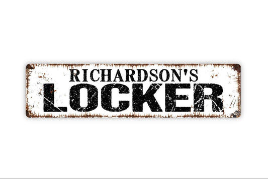 Personalized Locker Sign – Custom Name Plaque for School Gym Sports or Work – Kids Room Door Wall Decor – Metal Sign or Sticker