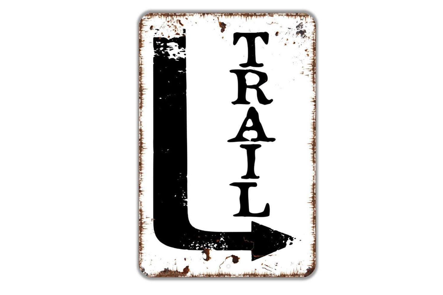 Trail With Right or Left Arrow Sign - Metal Indoor or Outdoor Wall Art